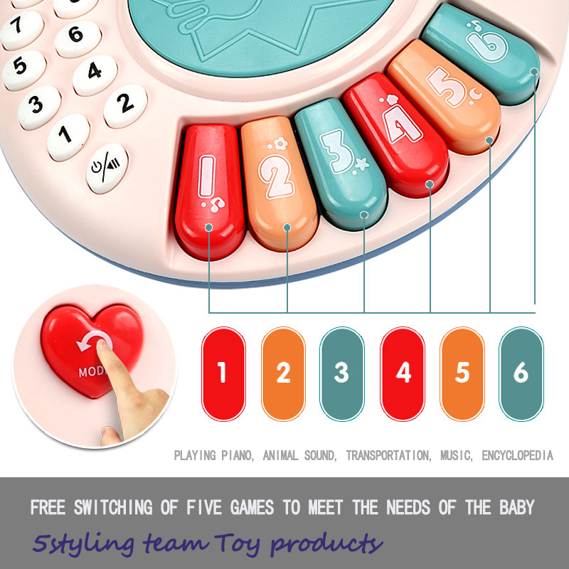 Muzyka dla dzieci, oświetlenie, klaskanie, organy elektroniczne, telefon, bęben, piosenka dla dzieci, sens edukacyjny, zabawki dla dzieci z wczesnej edukacji