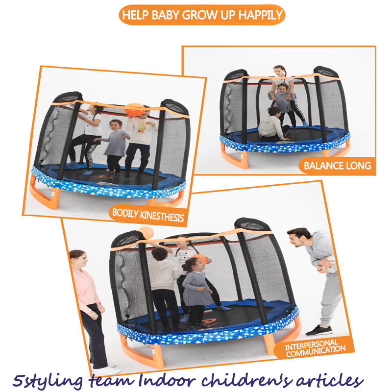 Amerykańska trampolina dla dzieci rodzinna trampolina wewnętrzna dla dzieci na zewnątrz z siatką ochronną na dużą skalę u rodziny trampolinowej